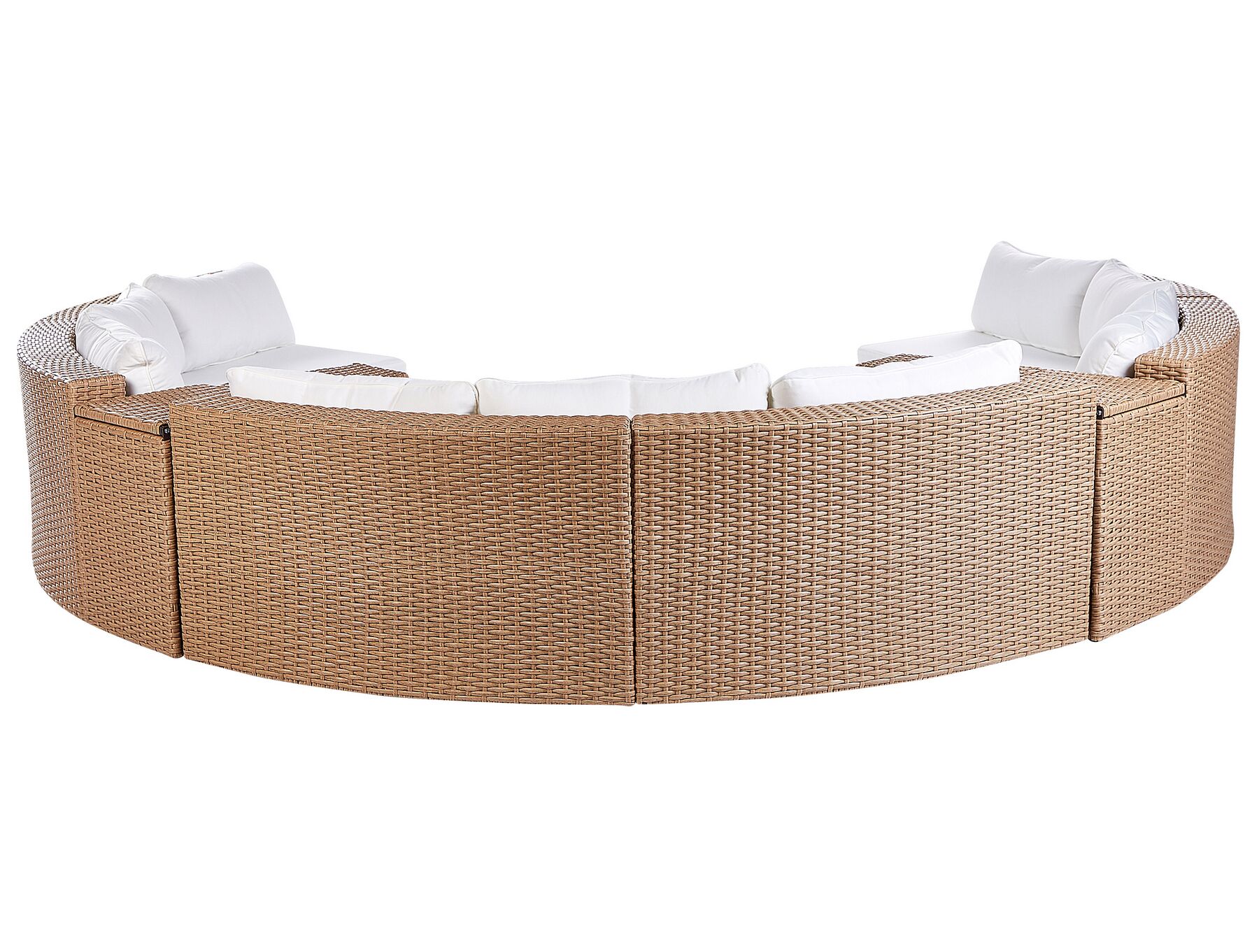 Garden Lounge Set with Table 9 Seater SEVERO PE Rattan Sand Beige