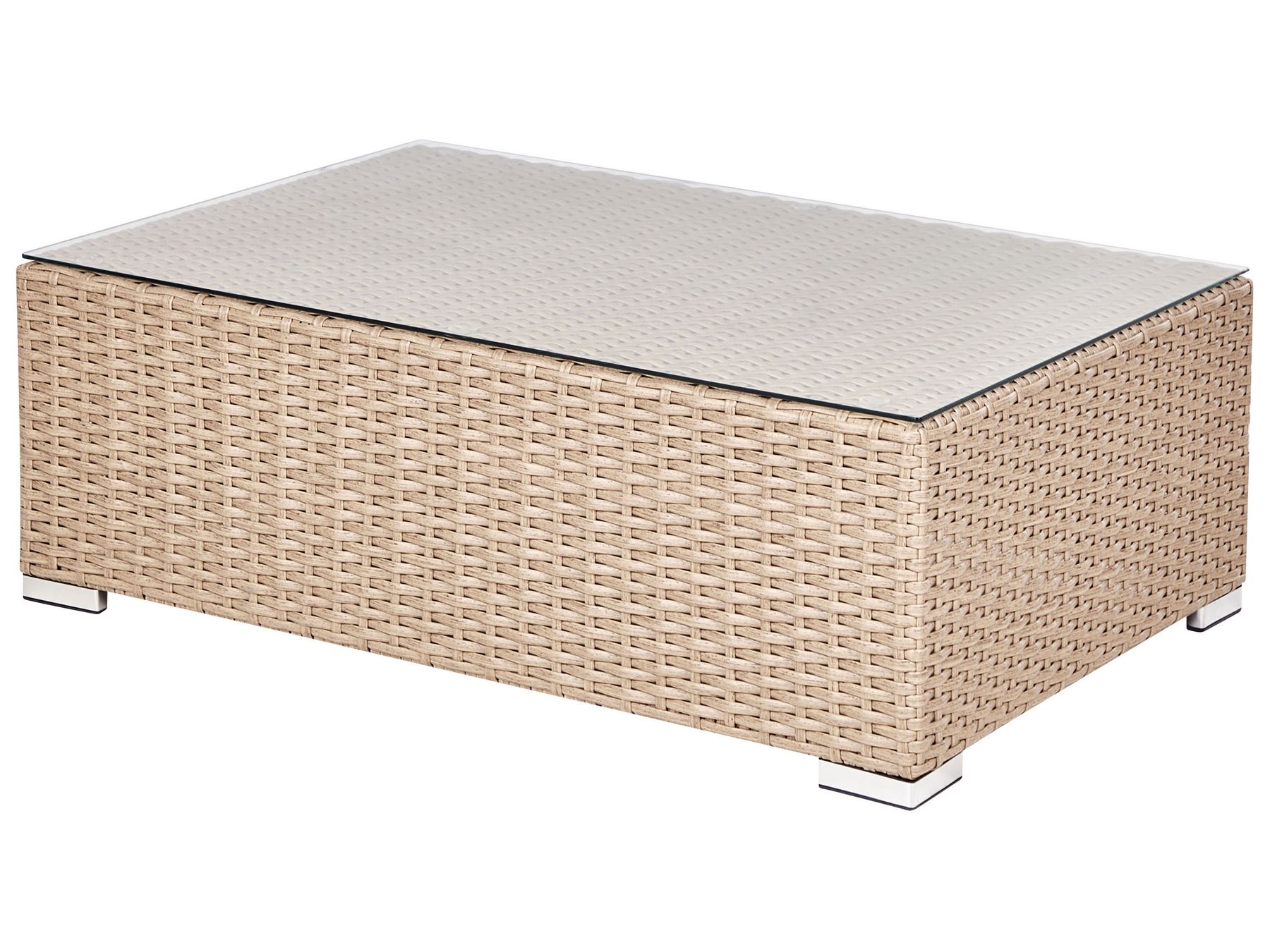 Garden Lounge Set with Table 8 Seater XXL Right Hand Modular PE Rattan Sand Beige