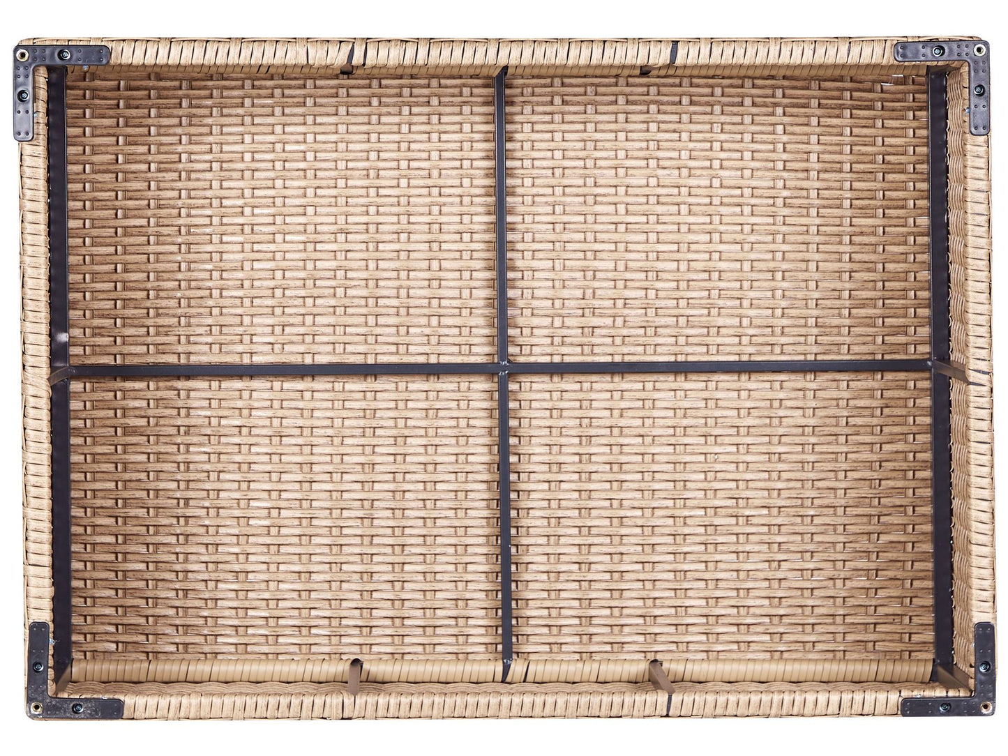 Garden Lounge Set with Table 8 Seater XXL Right Hand Modular PE Rattan Sand Beige
