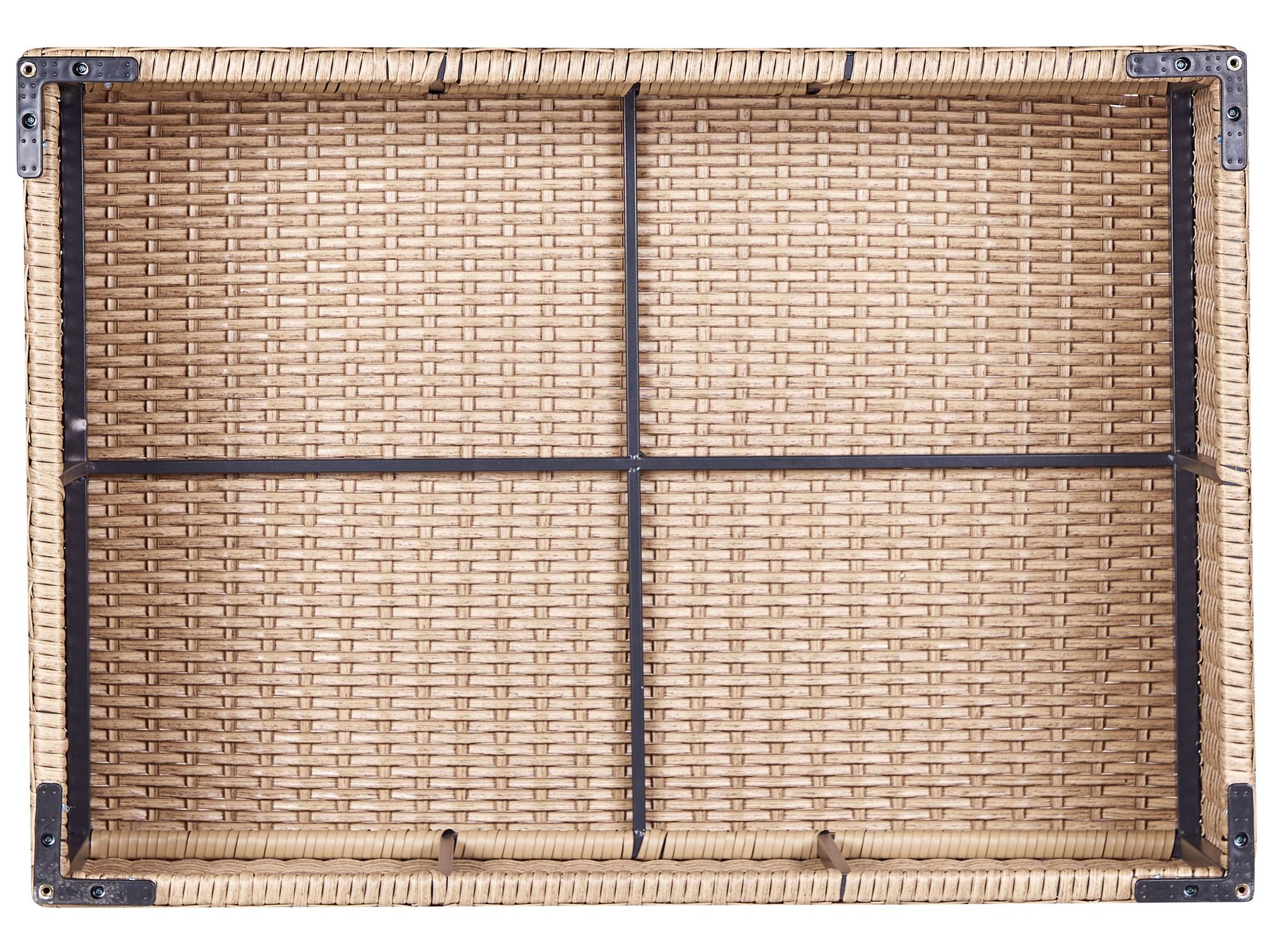Garden Lounge Set with Table 8 Seater XXL Right Hand Modular PE Rattan Sand Beige