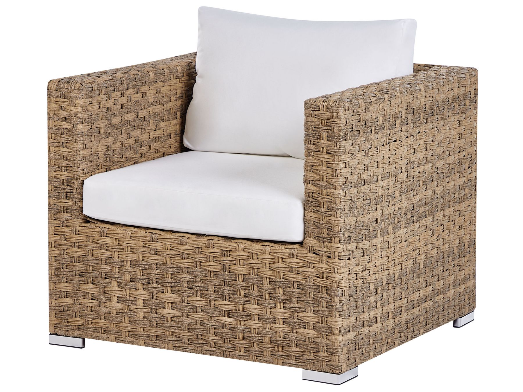 Garden Lounge Set with Table 8 Seater XXL Right Hand Modular PE Rattan Light Brown