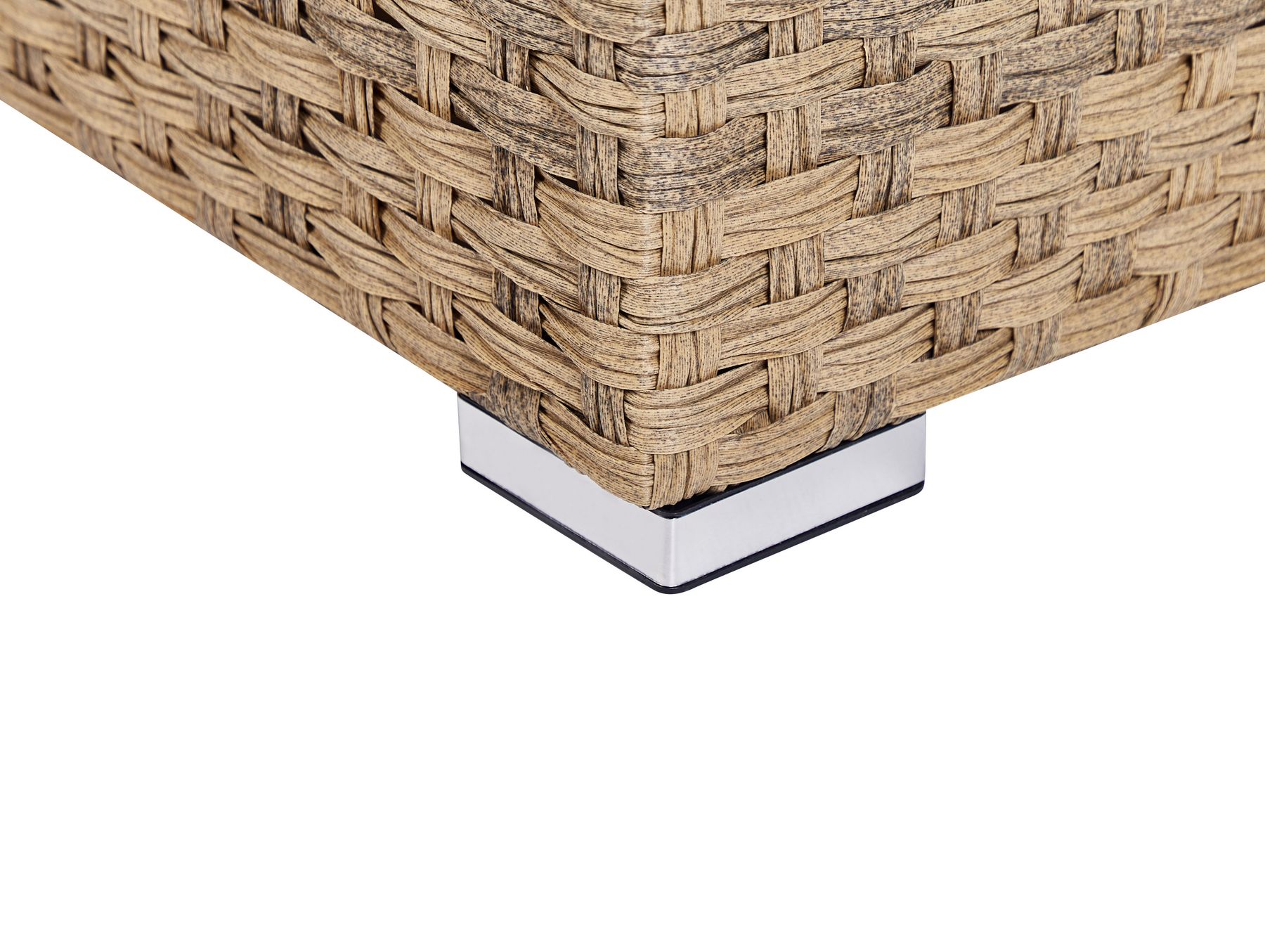 Garden Lounge Set with Table 8 Seater XXL Right Hand Modular PE Rattan Light Brown