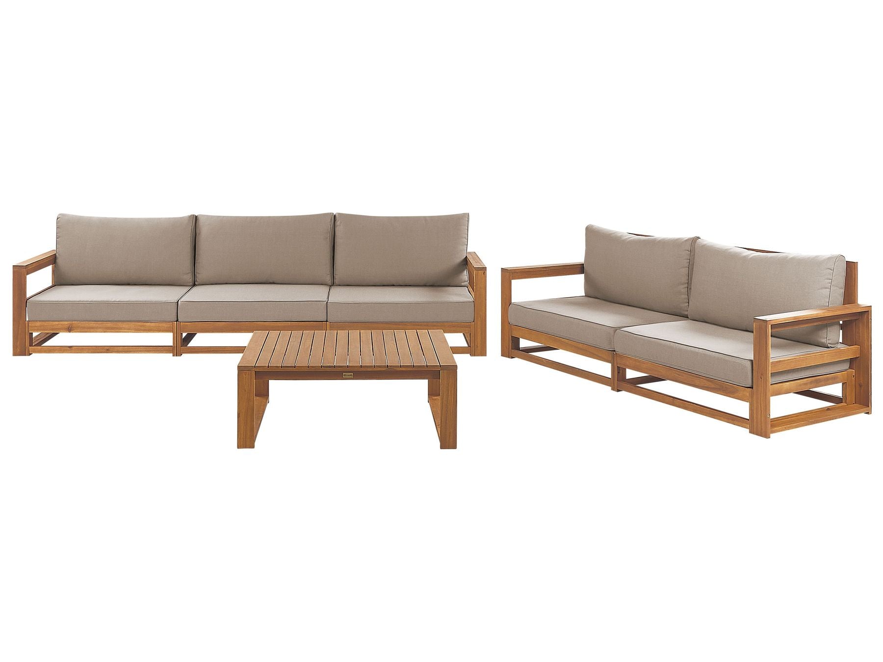 Garden Lounge Set with Table 5 Seater TIMOR Modular Certified Acacia Wood Light Brown