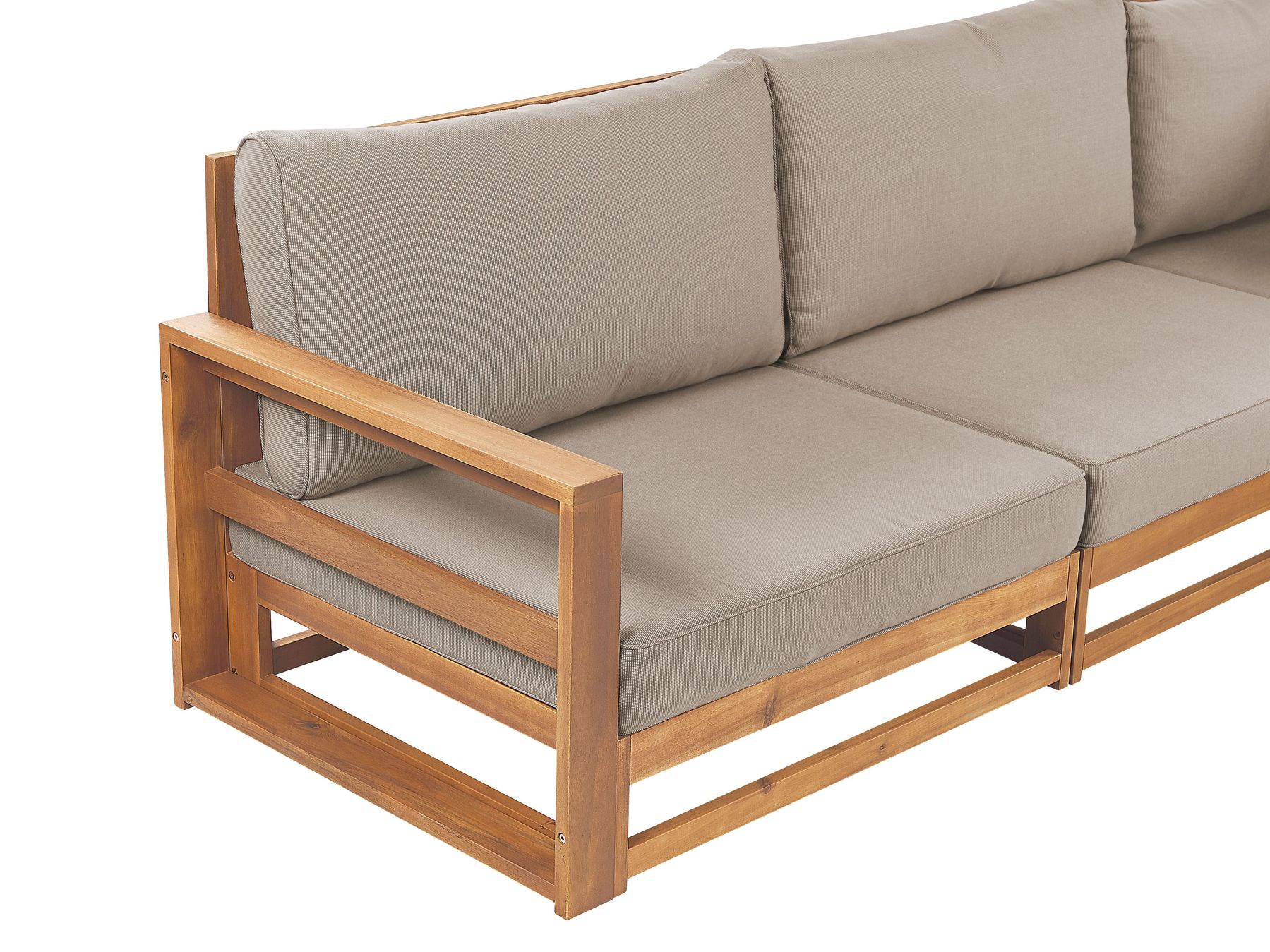 Garden Corner Sofa with Table 5 Seater TIMOR Modular Certified Acacia Wood Light Brown