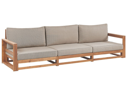 Garden Sofa 3 Seater TIMOR Modular Certified Acacia Wood Light Brown