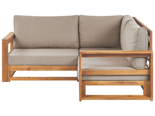 Garden Corner Sofa 2 Seater TIMOR Modular Certified Acacia Wood Light Brown