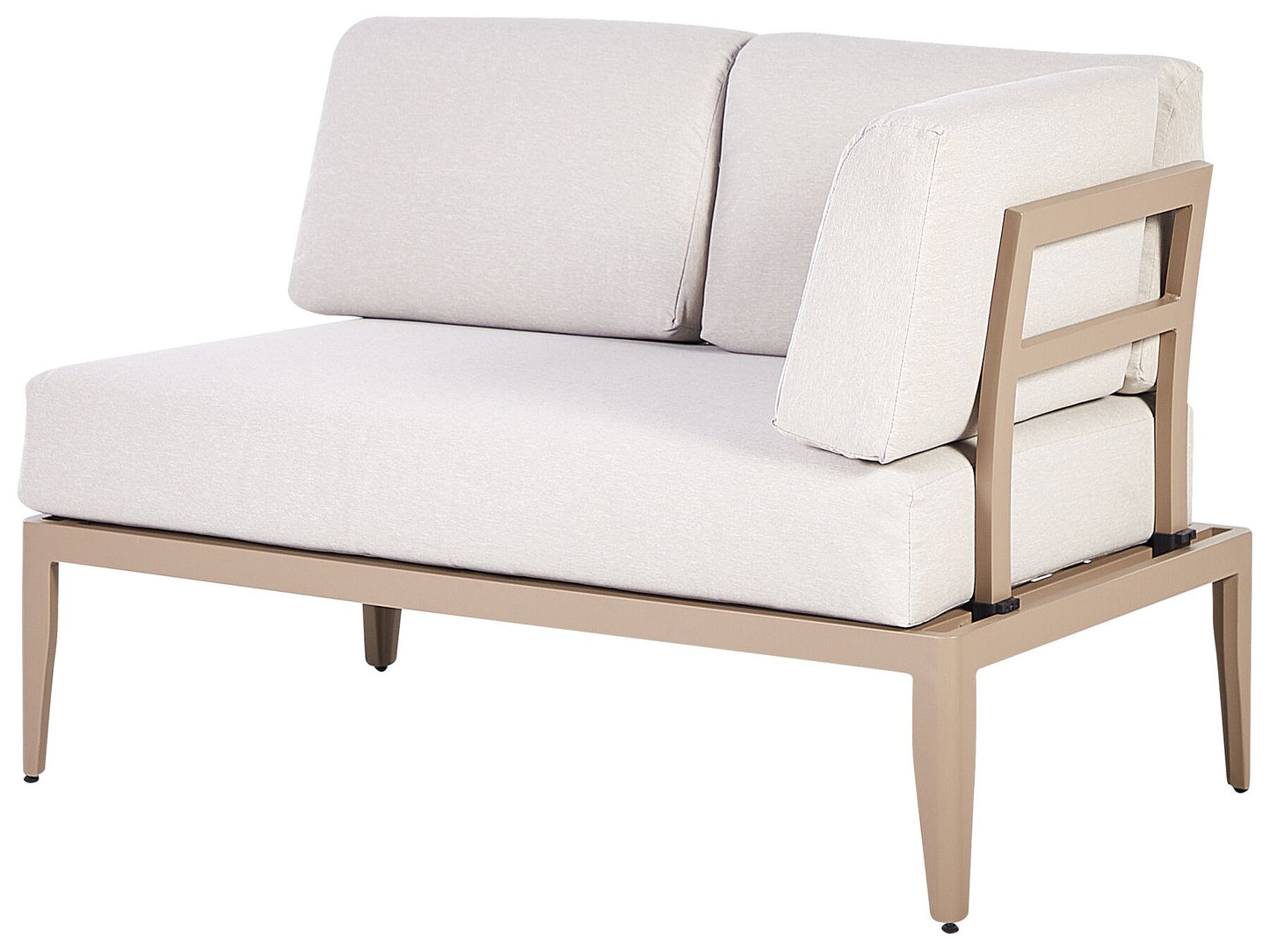 Garden Corner Sofa with Table 6 Seater RIMA III Left Hand Modular Metal Light Beige