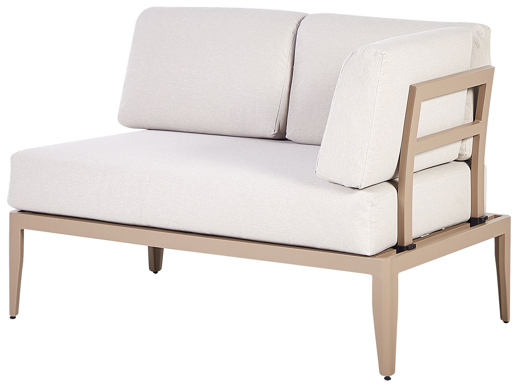 Garden Corner Sofa with Table 6 Seater RIMA III Left Hand Modular Metal Light Beige