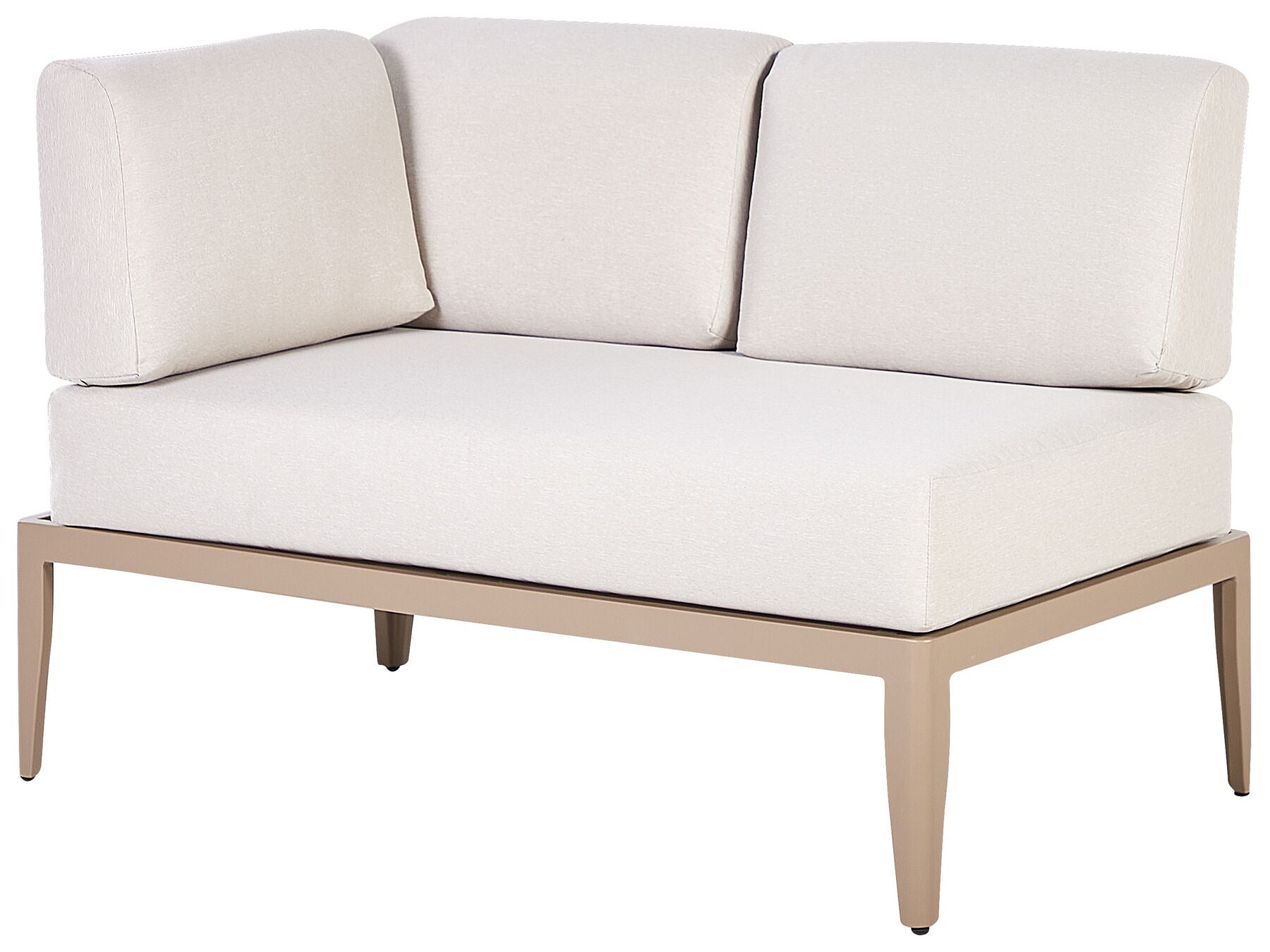 Garden Corner Sofa with Table 6 Seater RIMA III Left Hand Modular Metal Light Beige