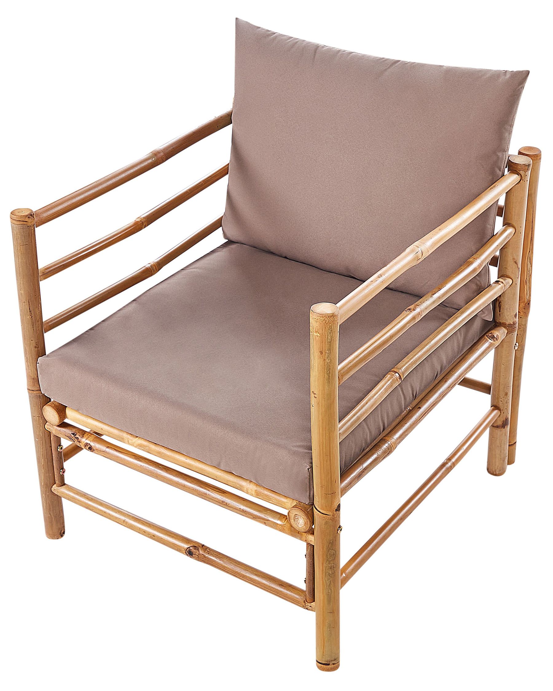 Garden Armchair CERRETO Bamboo Wood Taupe