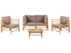 Garden Lounge Set with Table 4 Seater Bamboo Wood Taupe