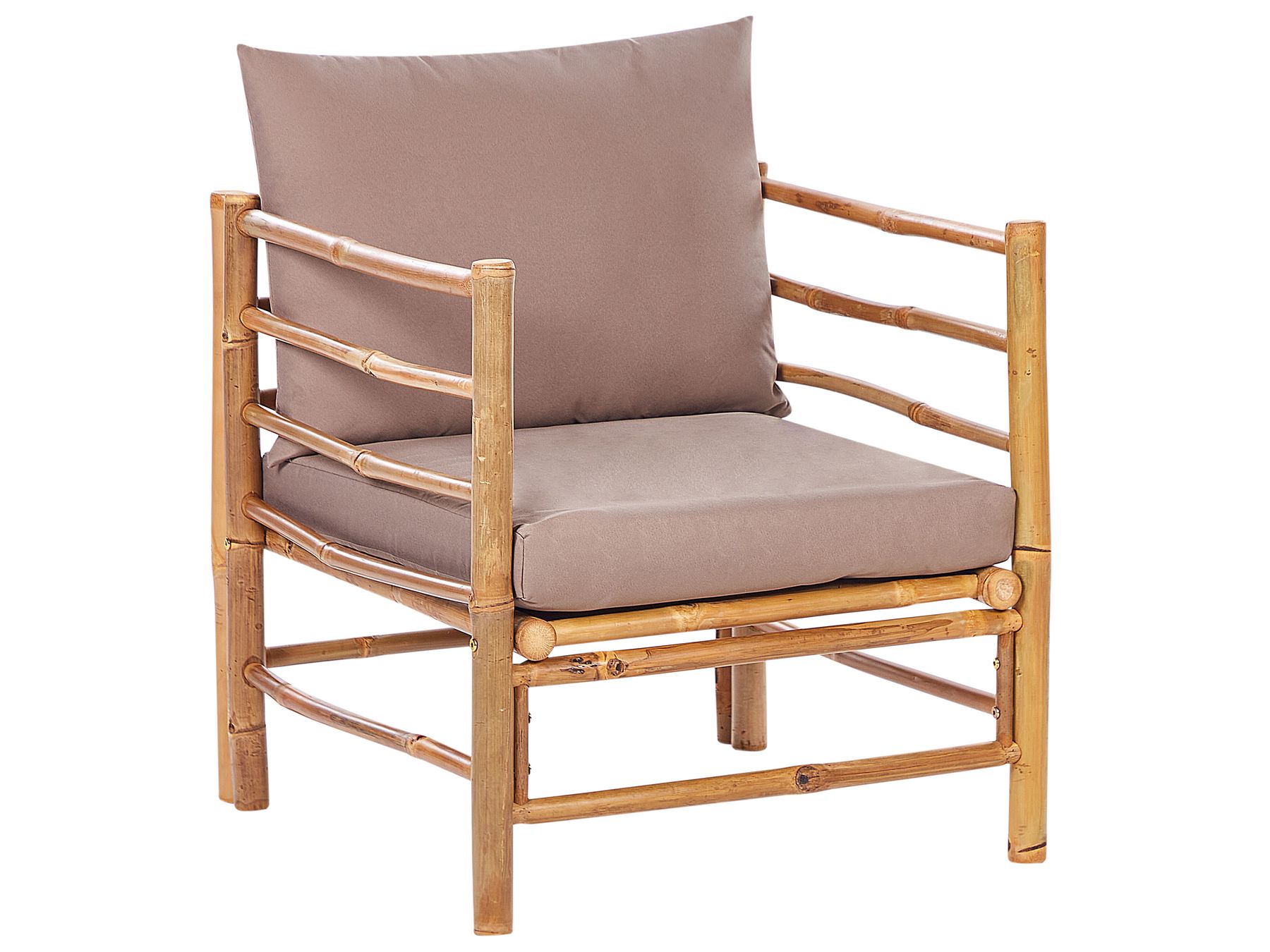 Garden Lounge Set with Table 5 Seater CERRETO Bamboo Wood Taupe