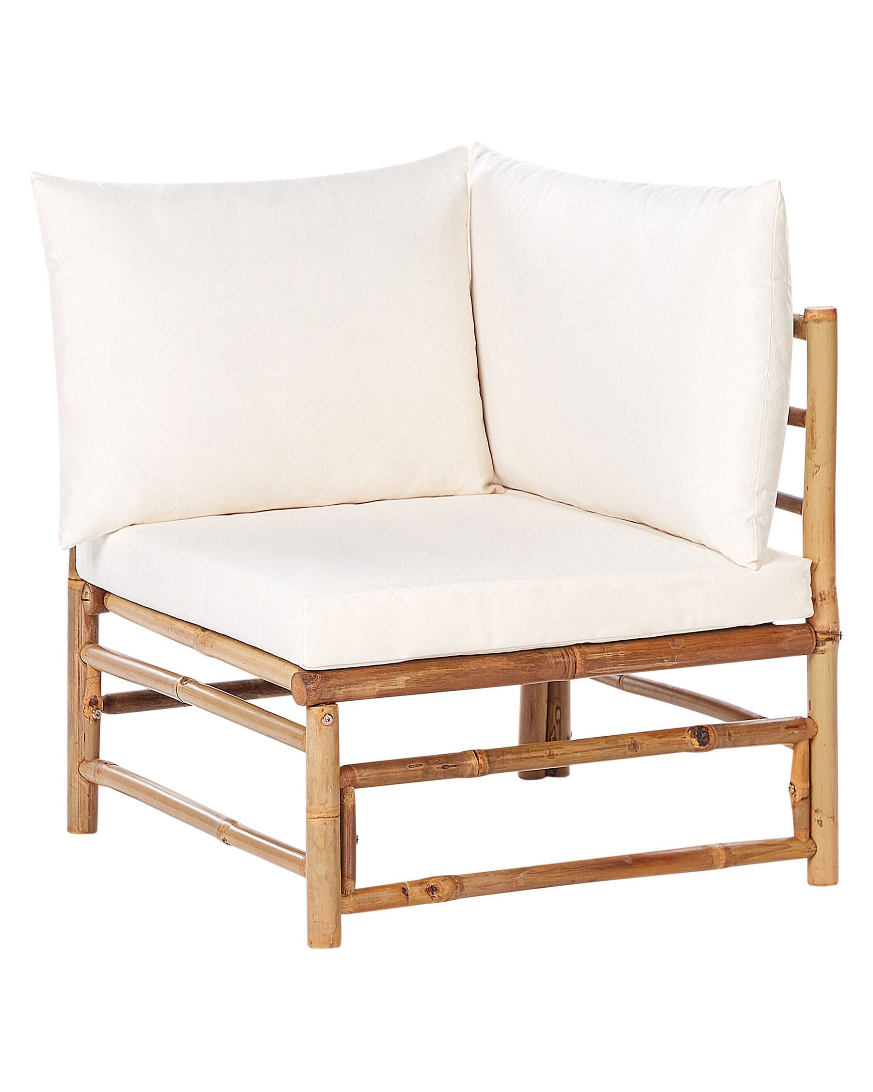 Garden Corner Section CERRETO Bamboo Wood Off-White