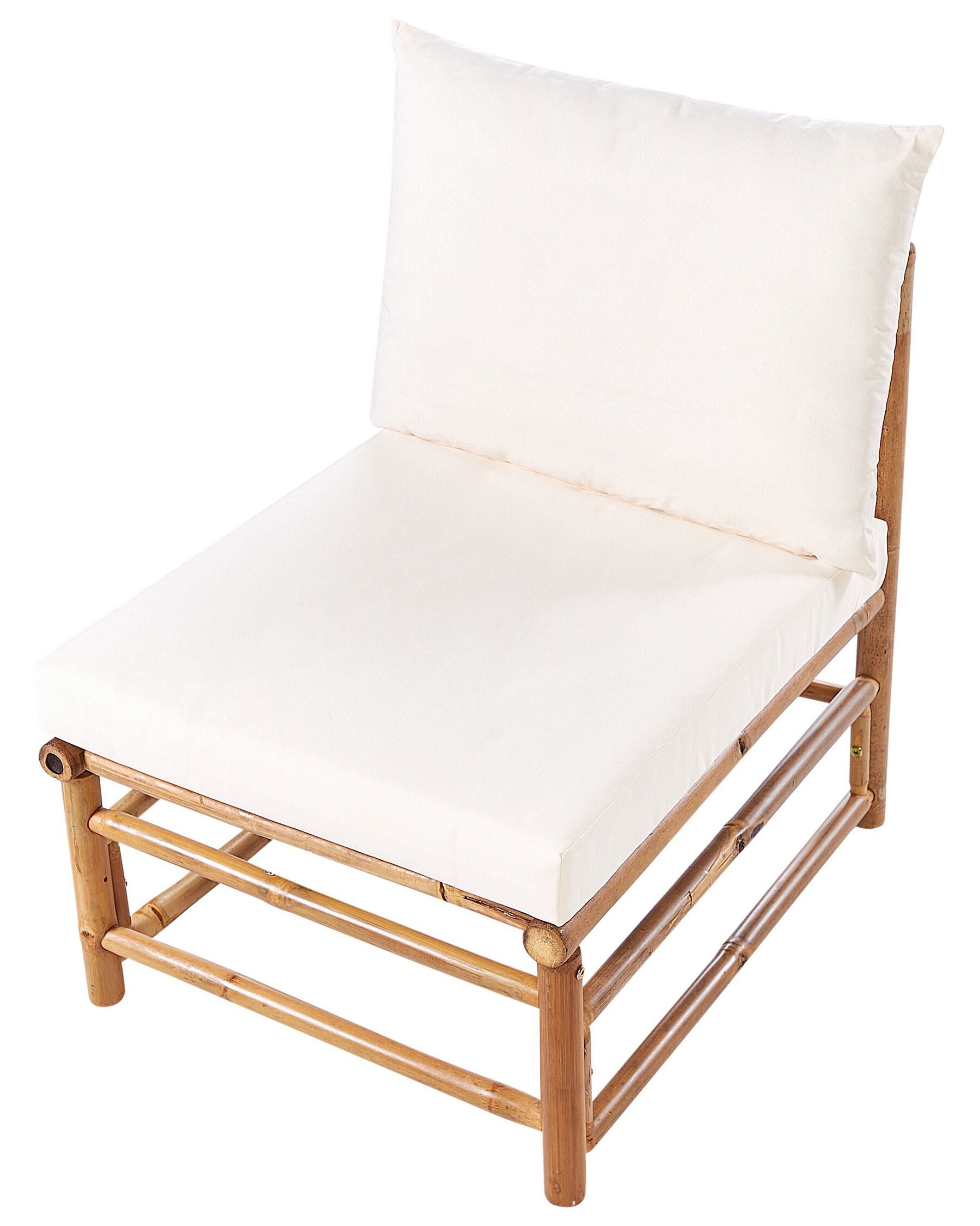 Garden 1-Seat Section CERRETO Bamboo Wood Off-White