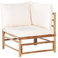 Garden Lounge Set with Table 4 Seater CERRETO Bamboo Wood Off-White