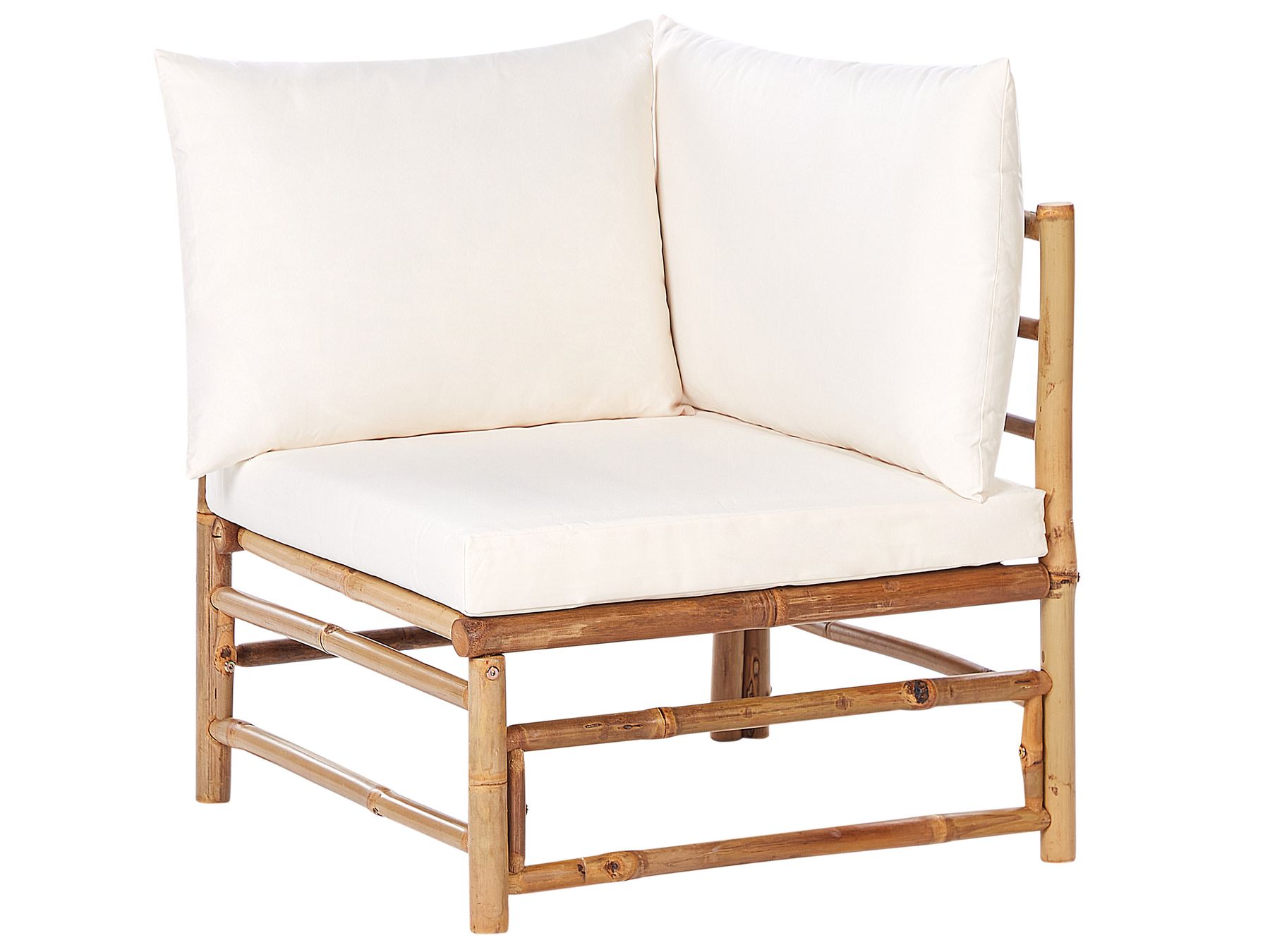 Garden Lounge Set with Table 4 Seater CERRETO Bamboo Wood Off-White