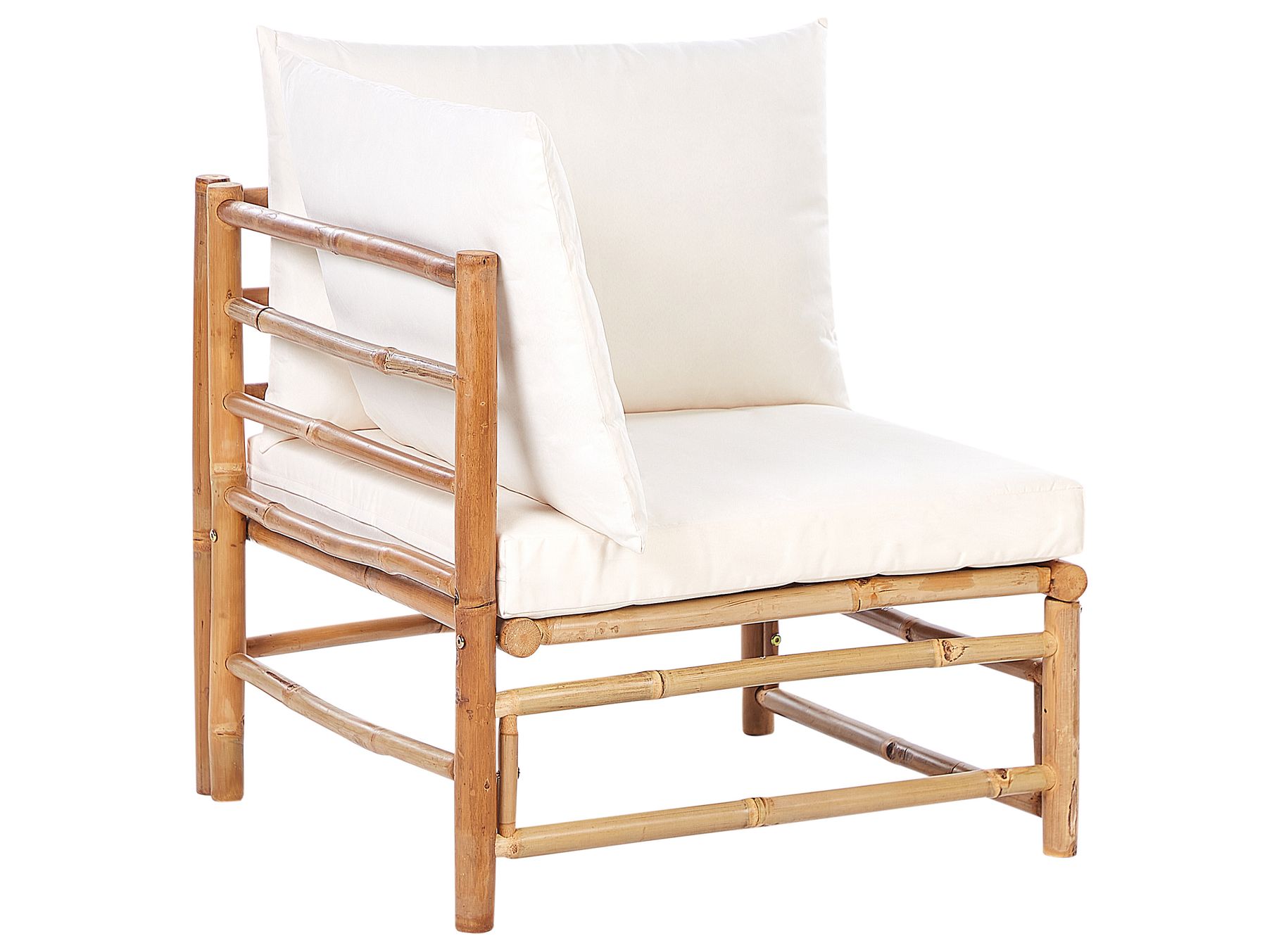Garden Lounge Set with Table 4 Seater CERRETO Bamboo Wood Off-White