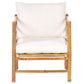 Garden Lounge Set with Table 4 Seater CERRETO Bamboo Wood Off-White