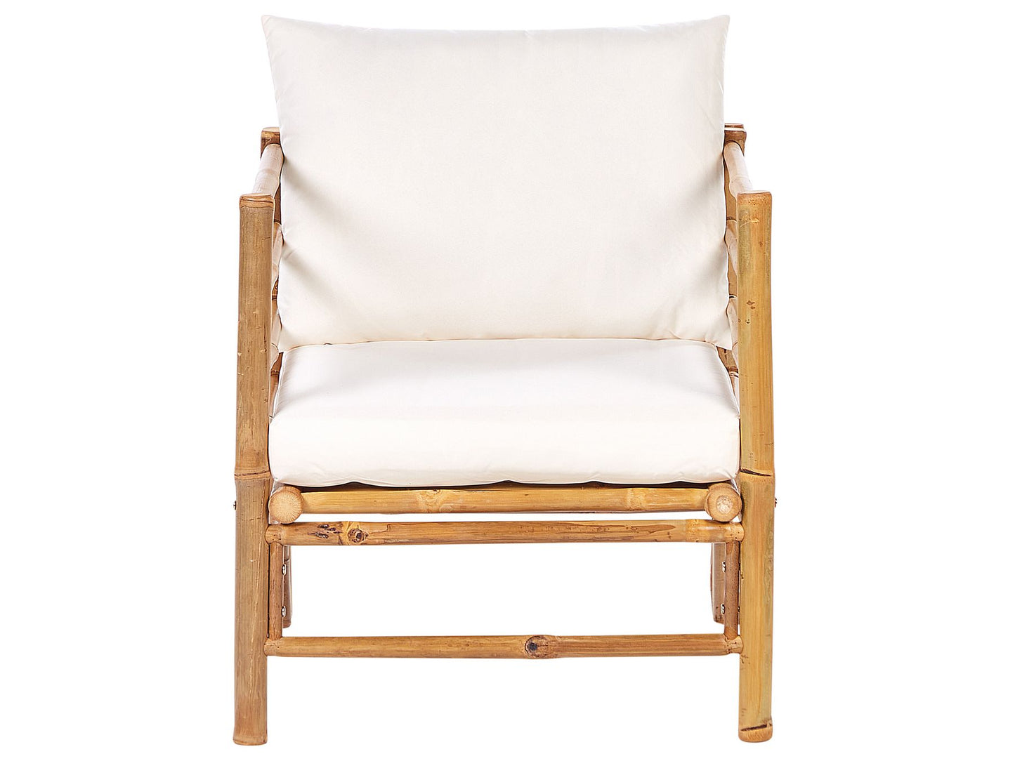Garden Lounge Set with Table 4 Seater CERRETO Bamboo Wood Off-White