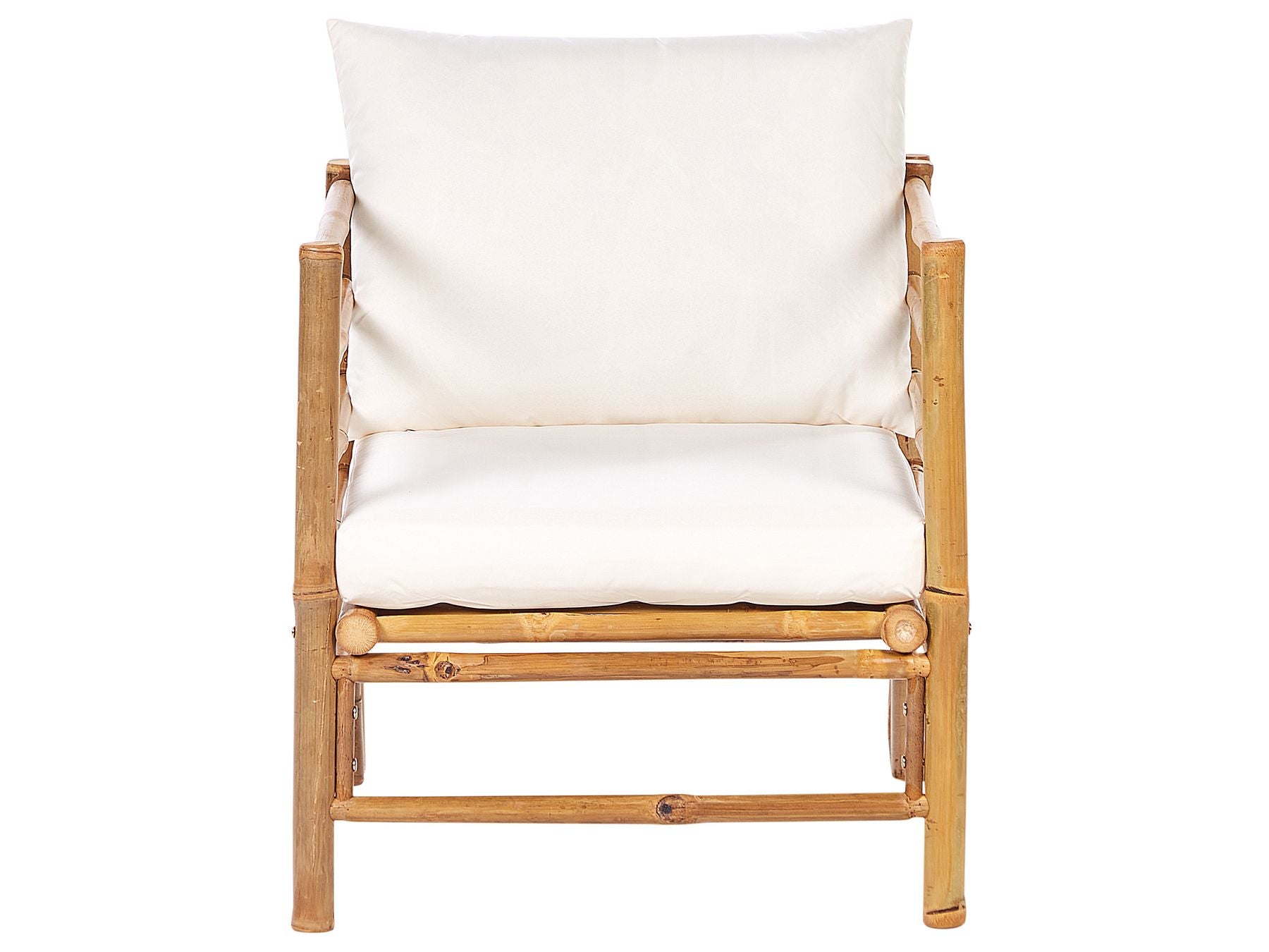 Garden Lounge Set with Table 4 Seater CERRETO Bamboo Wood Off-White