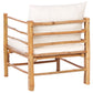 Garden Lounge Set with Table 4 Seater CERRETO Bamboo Wood Off-White