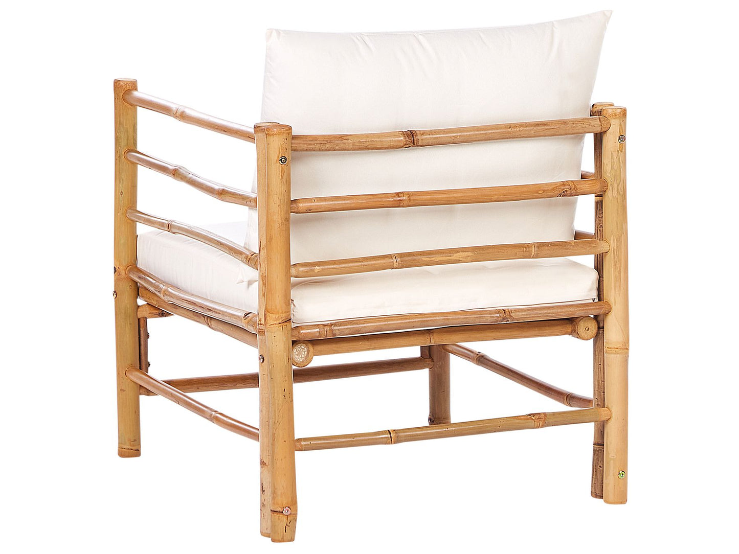 Garden Lounge Set with Table 4 Seater CERRETO Bamboo Wood Off-White