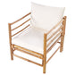 Garden Lounge Set with Table 4 Seater CERRETO Bamboo Wood Off-White