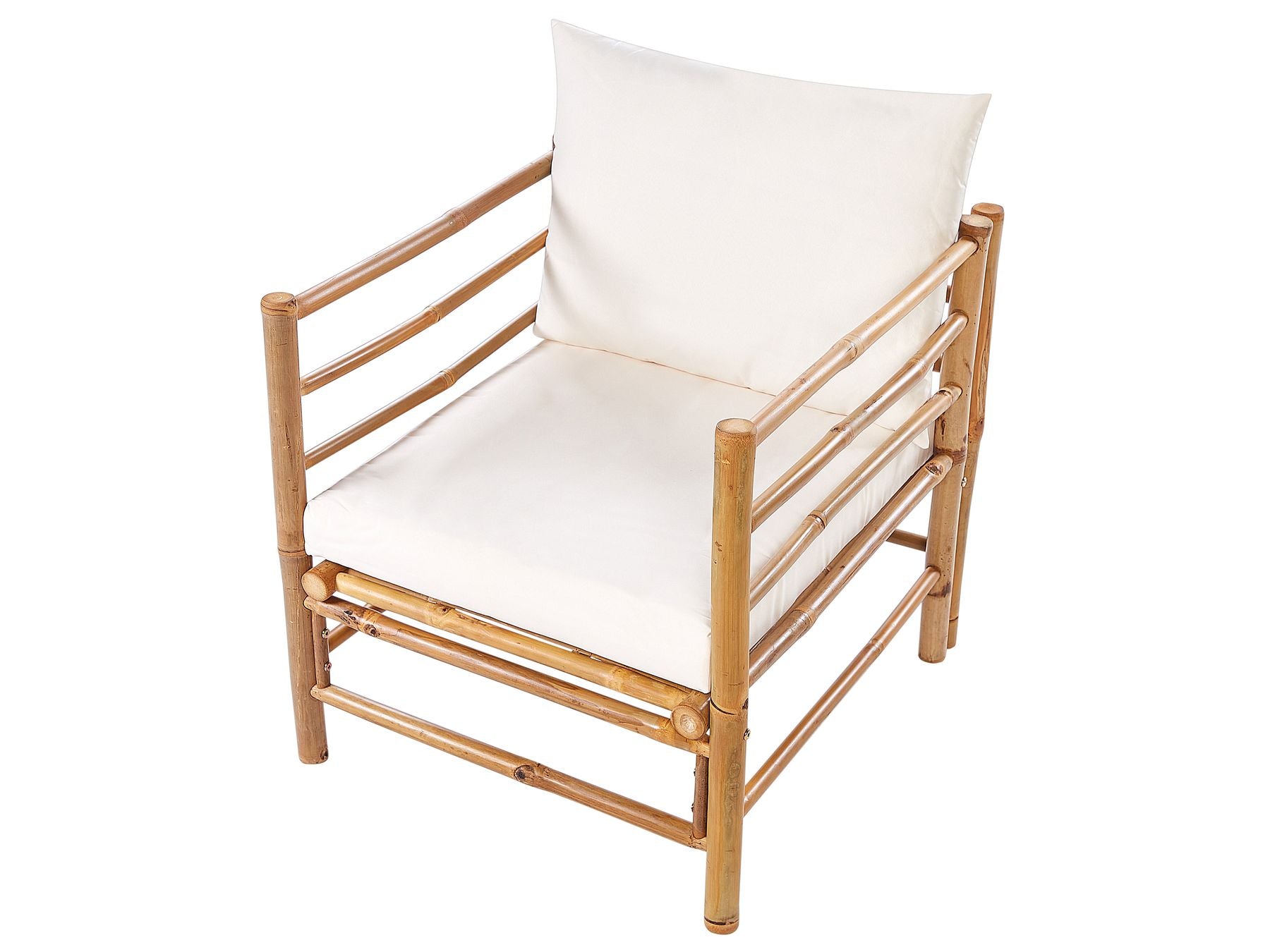 Garden Lounge Set with Table 4 Seater CERRETO Bamboo Wood Off-White