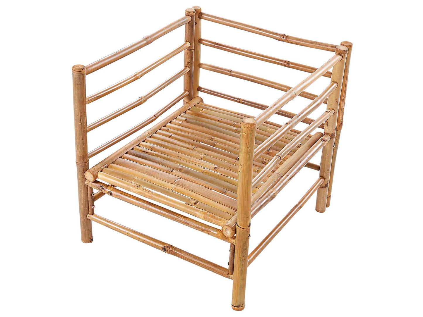 Garden Lounge Set with Table 4 Seater CERRETO Bamboo Wood Off-White