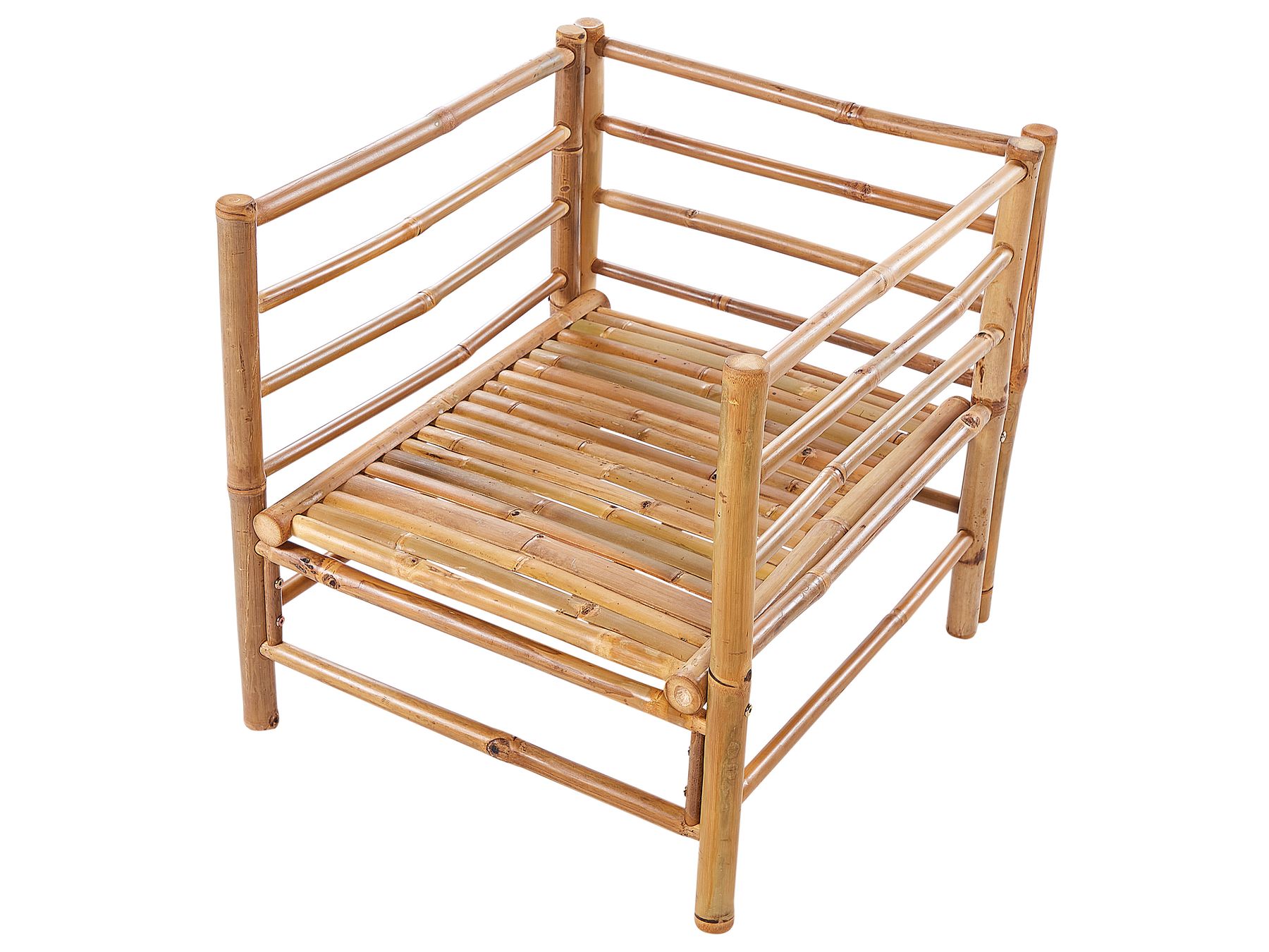 Garden Lounge Set with Table 4 Seater CERRETO Bamboo Wood Off-White