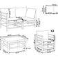 Garden Lounge Set with Table 4 Seater CERRETO Bamboo Wood Off-White