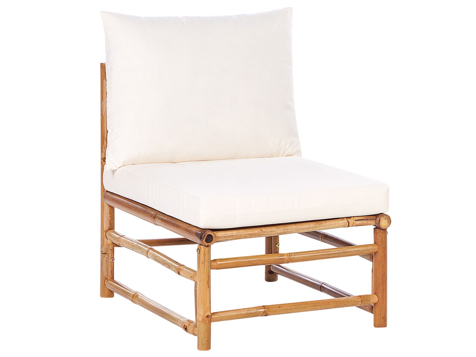 Garden Lounge Set with Table 6 Seater CERRETO Bamboo Wood Off-White