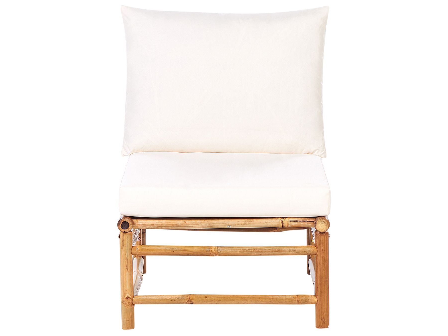 Garden Lounge Set with Table 6 Seater CERRETO Bamboo Wood Off-White