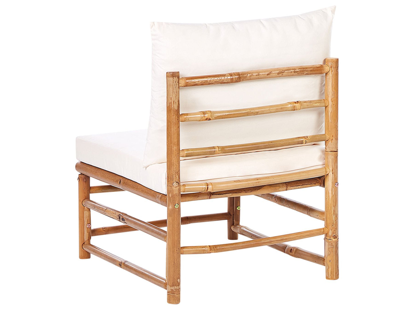 Garden Lounge Set with Table 6 Seater CERRETO Bamboo Wood Off-White