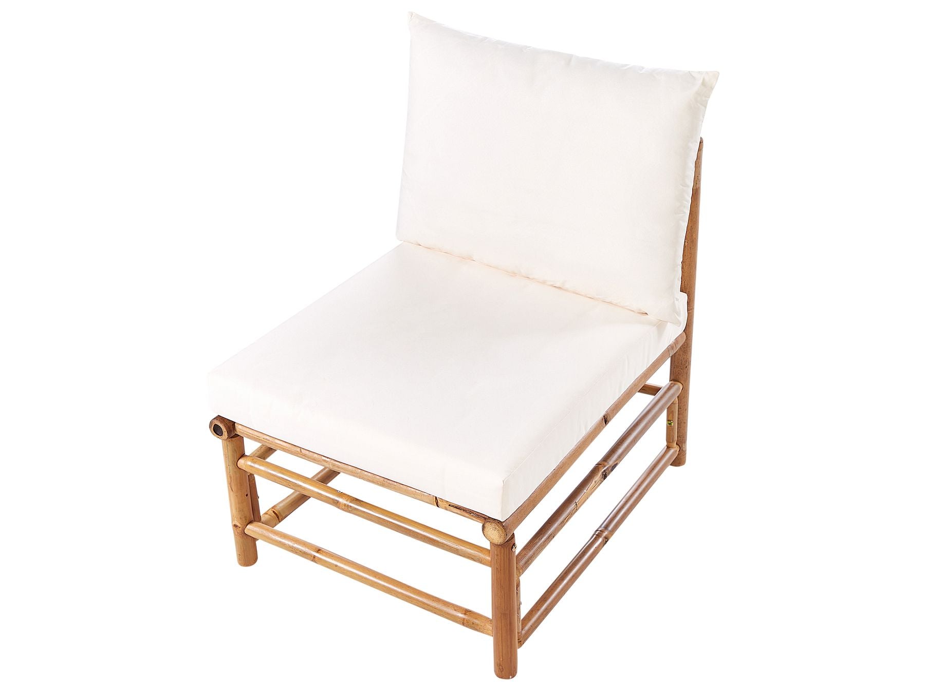 Garden Lounge Set with Table 6 Seater CERRETO Bamboo Wood Off-White