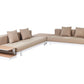 Garden Corner Sofa with Table 5 Seater MISSANELLO Beige