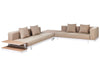 Garden Corner Sofa with Table 5 Seater Beige