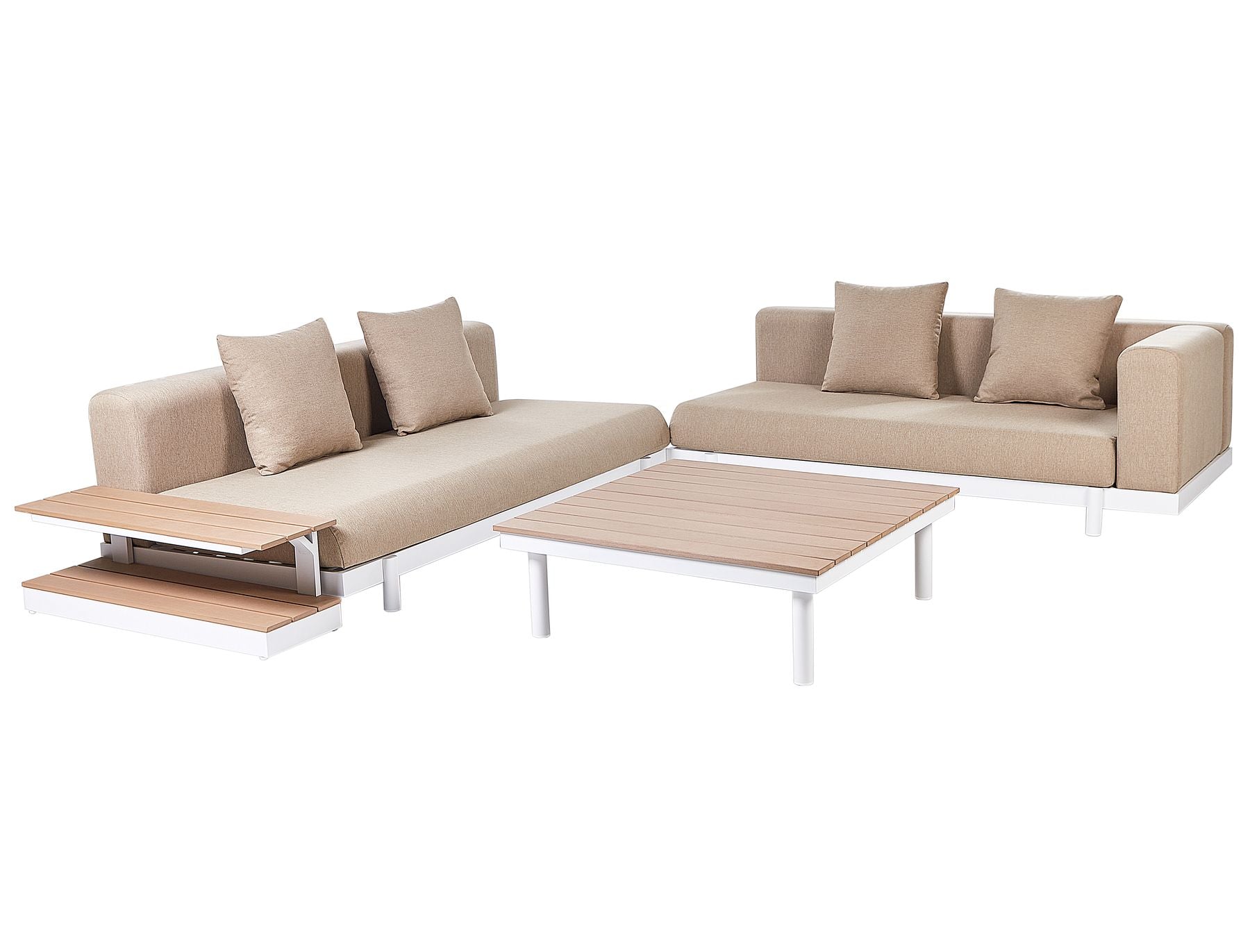 Garden Corner Sofa with Table 5 Seater MISSANELLO Beige