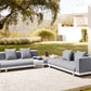 Garden Corner Sofa with Table 5 Seater MISSANELLO Grey