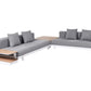 Garden Corner Sofa with Table 5 Seater MISSANELLO Grey