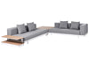 Garden Corner Sofa with Table 5 Seater Grey