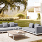 Garden Corner Sofa with Table 5 Seater MISSANELLO Grey