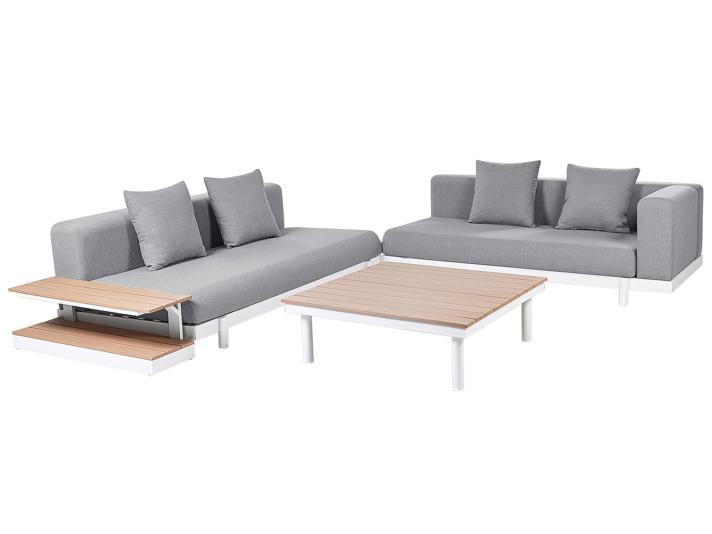 Garden Corner Sofa with Table 5 Seater MISSANELLO Grey