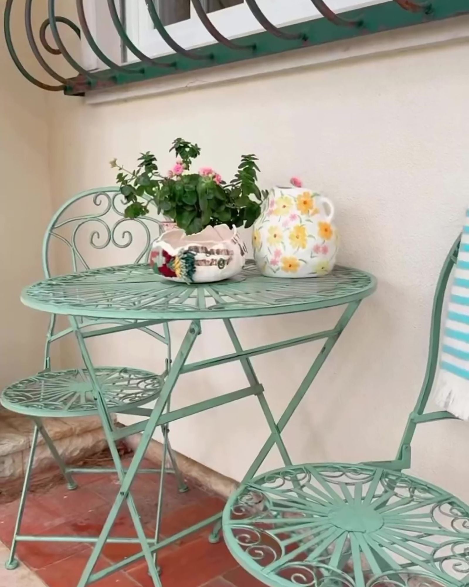 Set of 2 Garden Chairs TRENTO Metal Light Green