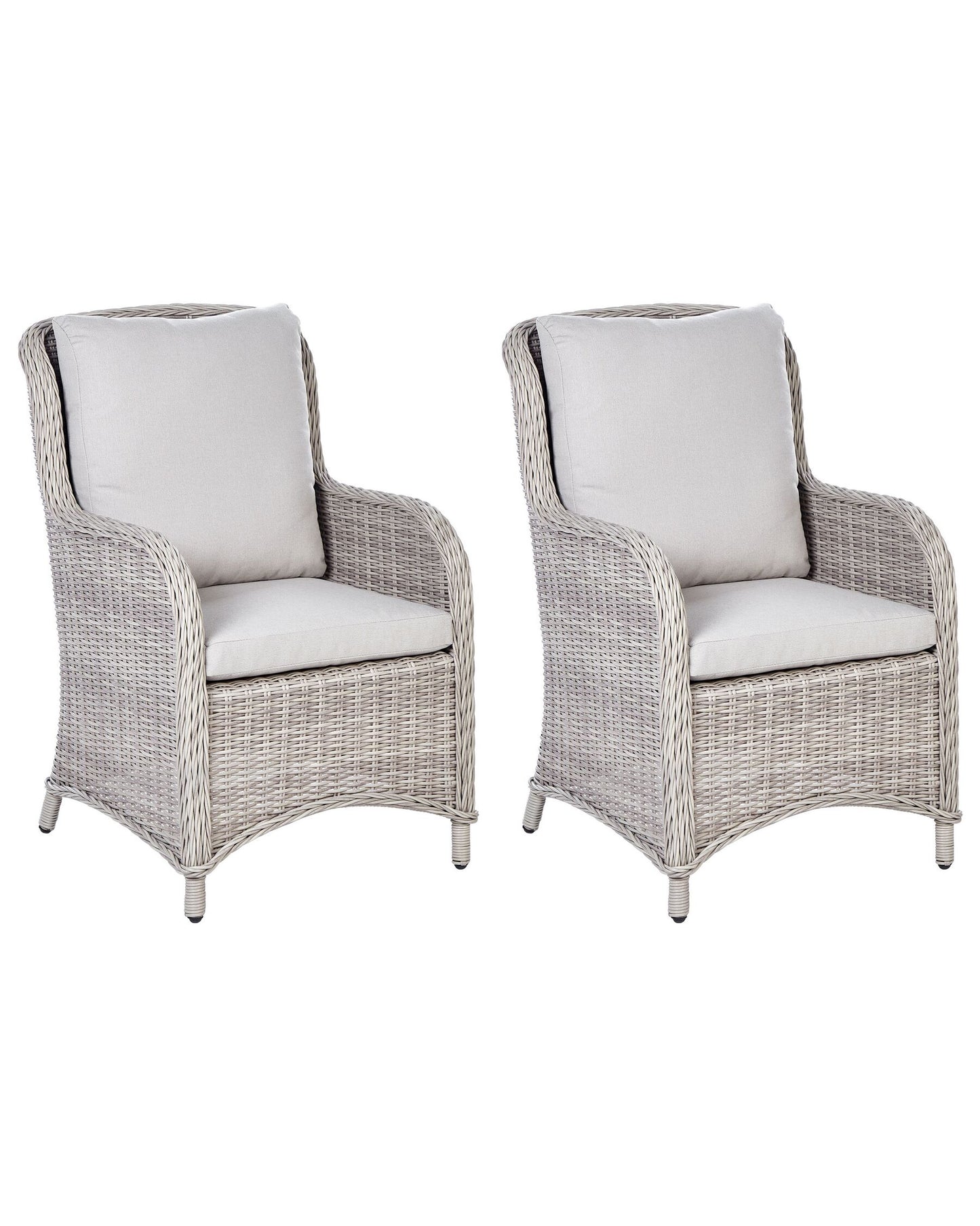 Set of 2 Garden Armchairs CASCAIS PE Rattan Beige