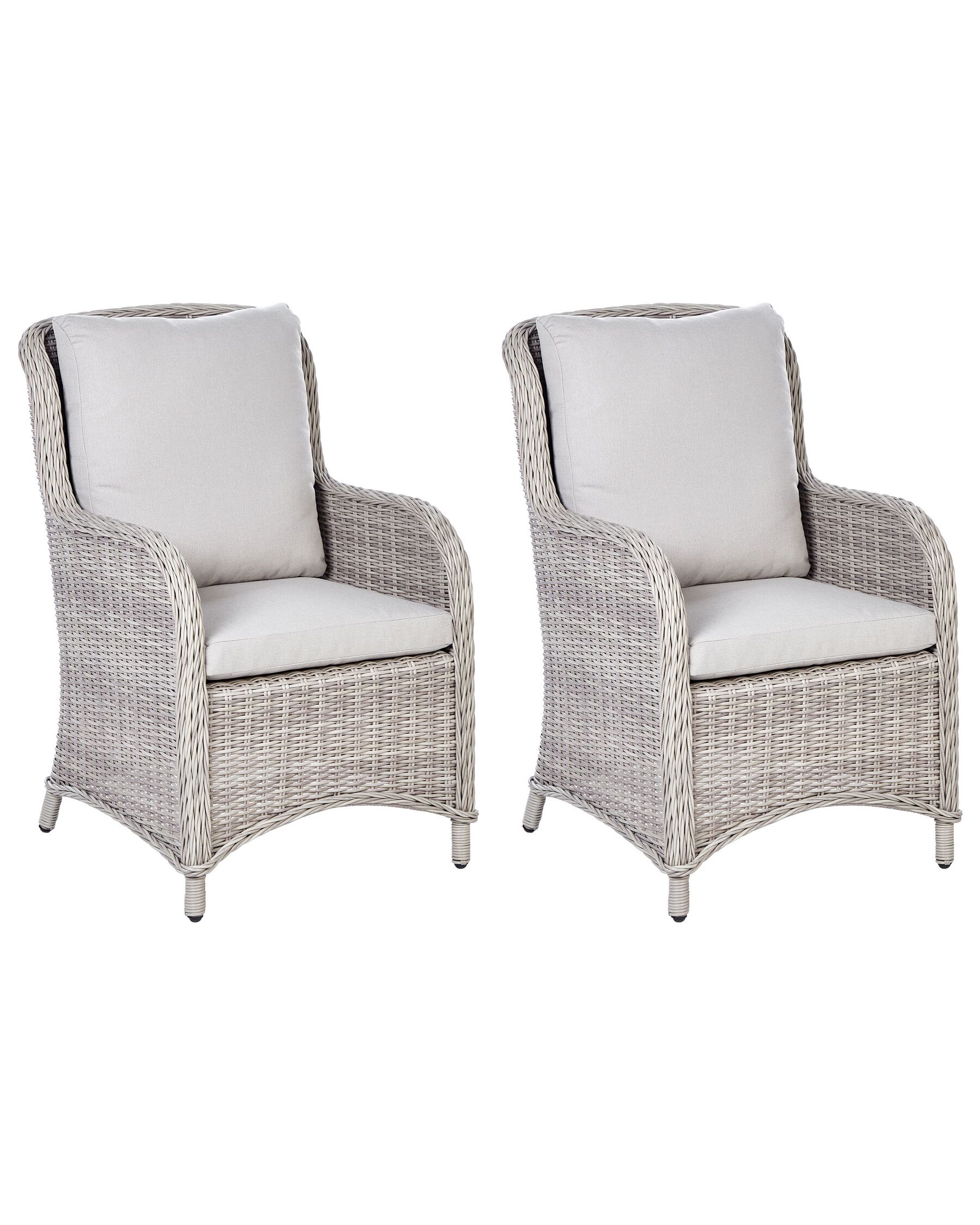 Set of 2 Garden Armchairs CASCAIS PE Rattan Beige