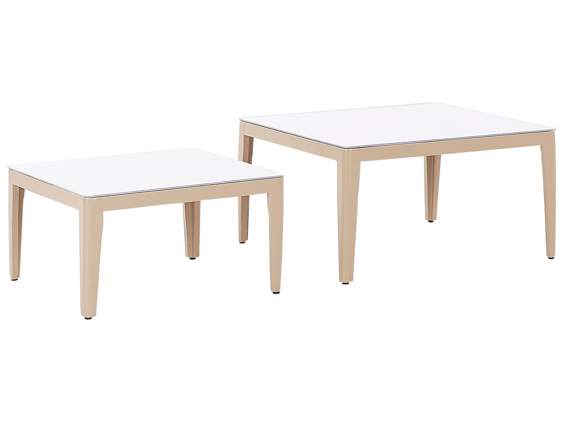 Garden Corner Sofa with Table 6 Seater RIMA III Left Hand Modular Metal Light Beige