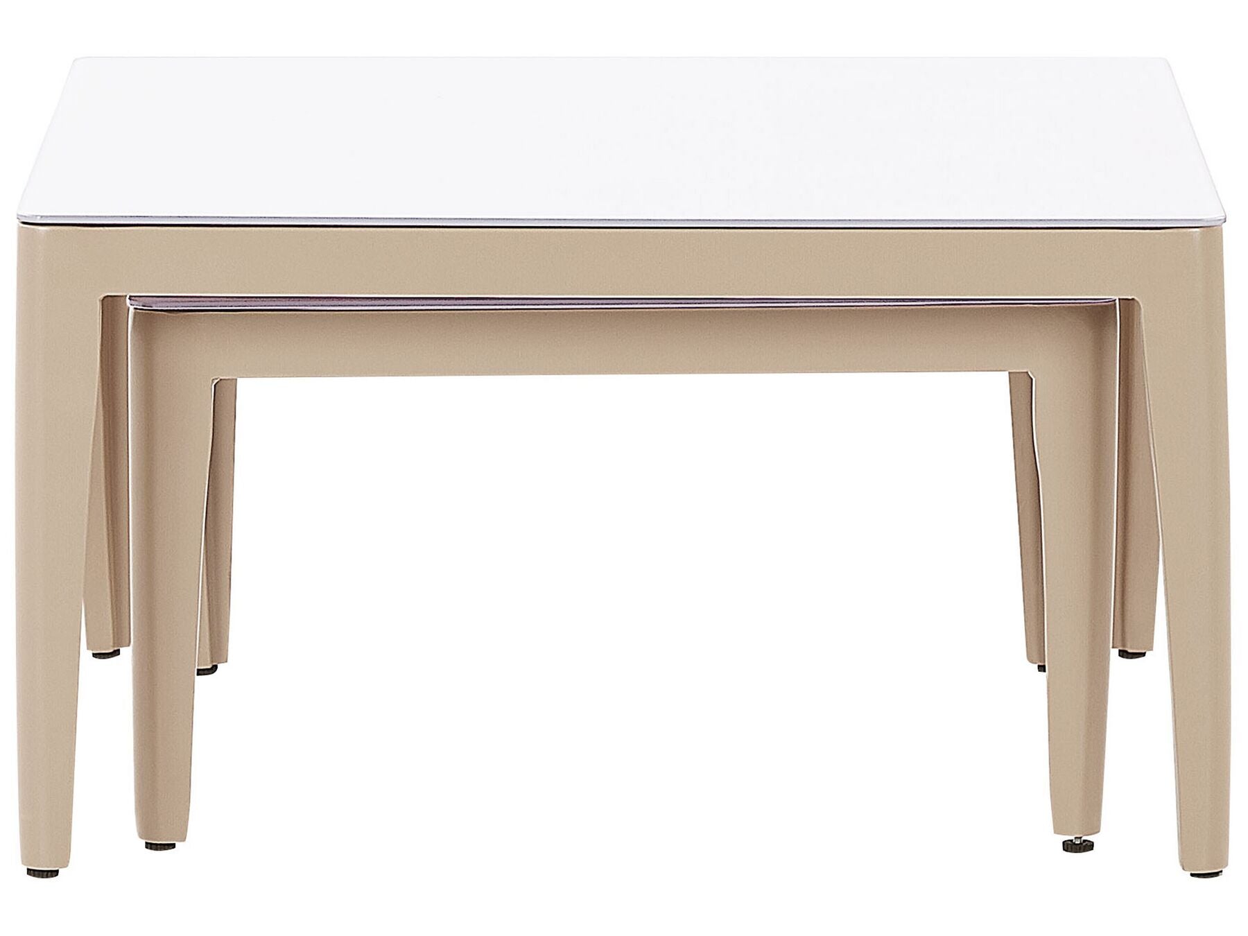 Garden Corner Sofa with Table 6 Seater RIMA III Left Hand Modular Metal Light Beige