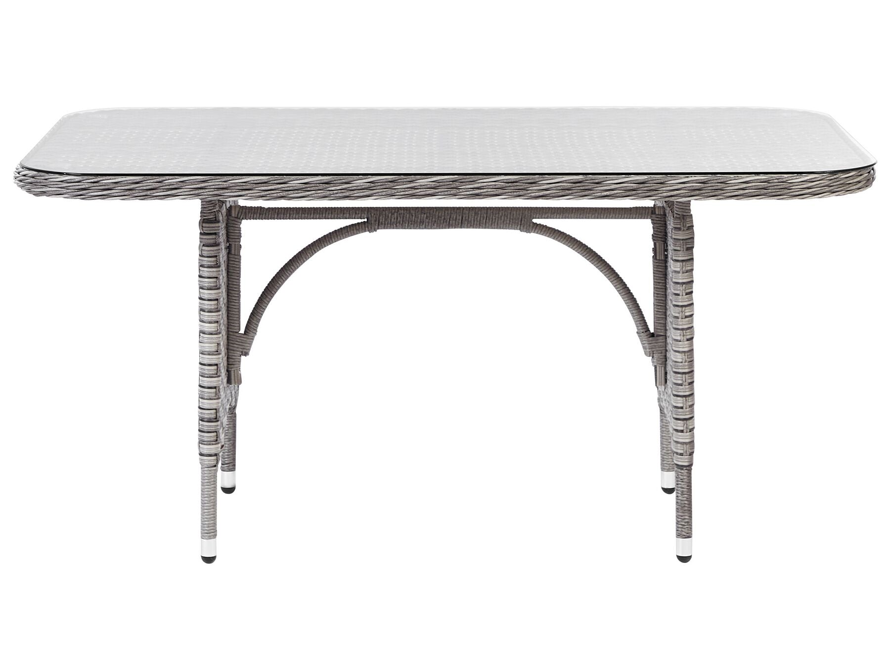 Garden Lounge Set with Table and Ottoman 9 Seater LACONA Right Hand PE Rattan Light Grey