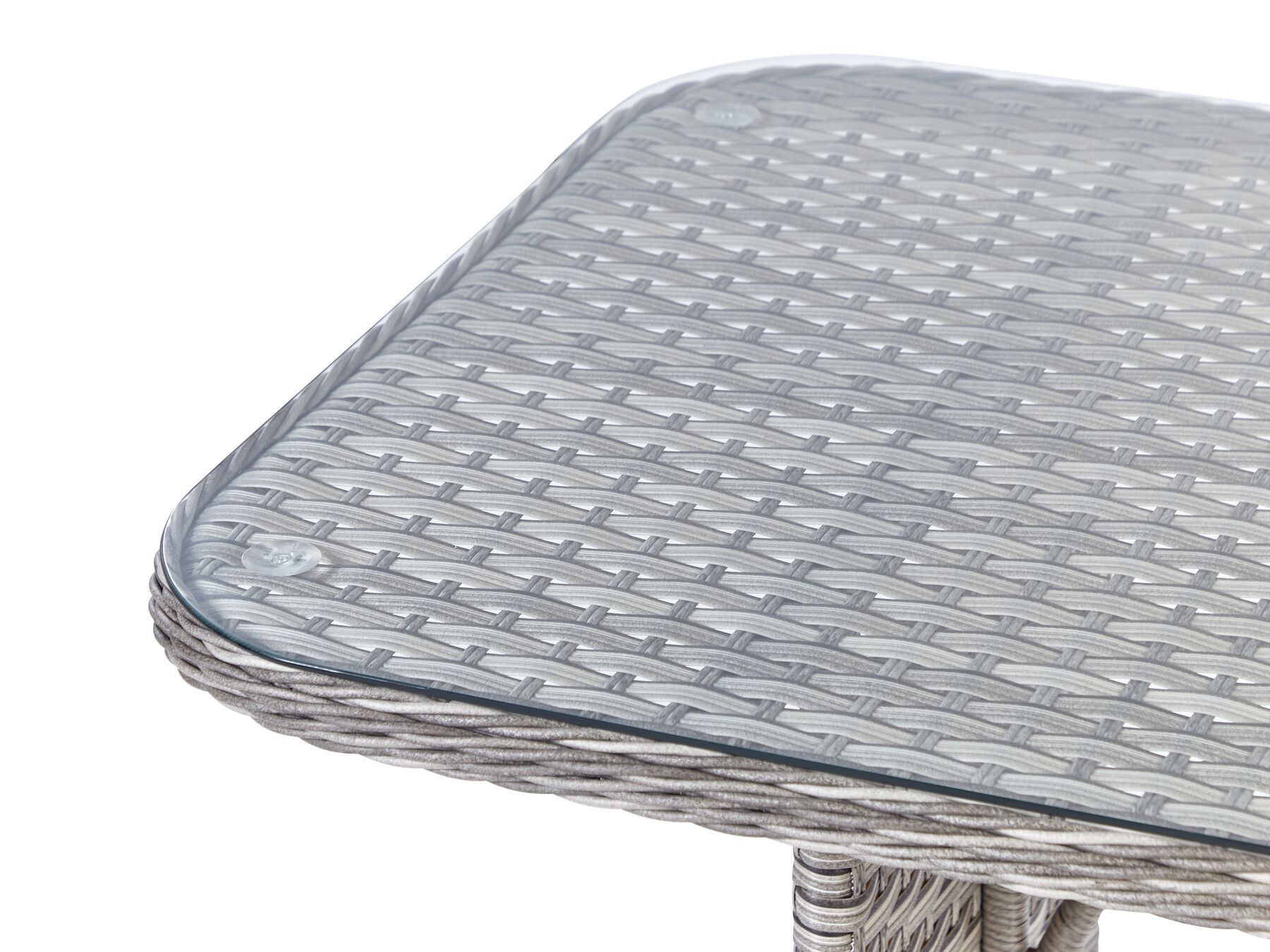 Garden Lounge Set with Table and Ottoman 9 Seater LACONA Right Hand PE Rattan Light Grey